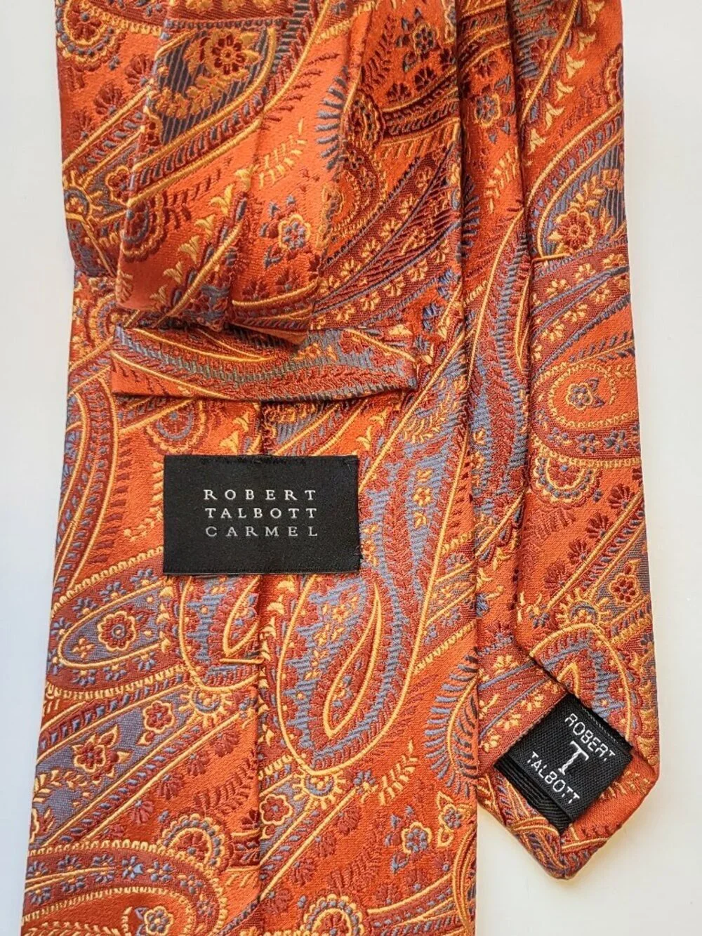Vintage Robert Talbott Carmel Silk Neck Tie USA Made Paisley Jacquard  59